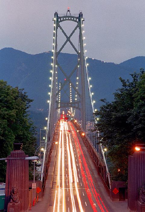 Can96014b Lion's Gate Bridge, Vancouver, BC, Canada - July 1996