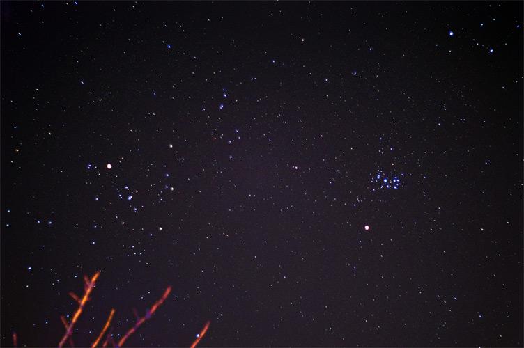marsm45hyades060215 M45, Mars, Aldebaran and the Hyades