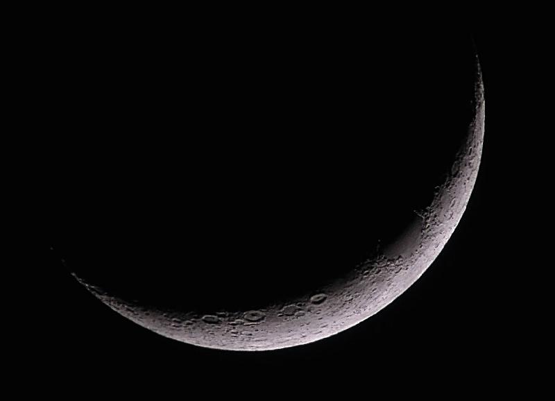 PICT0033a 3 day old Moon viewed through a telescope - 2nd March 2006
