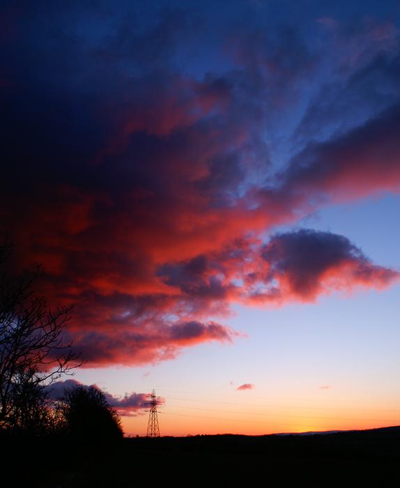 sunset060303 Fiery Post-sunset Sky - Raloo, Co Antrim - 3rd March 2006