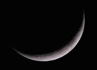 PICT0033a 3 day old Moon viewed through a telescope - 2nd March 2006